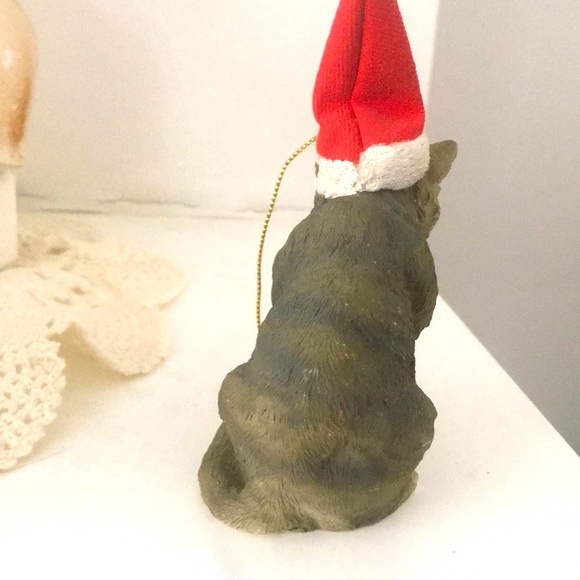 Adorable Stone Resin Cat Christmas Ornament - Picture 6 of 15